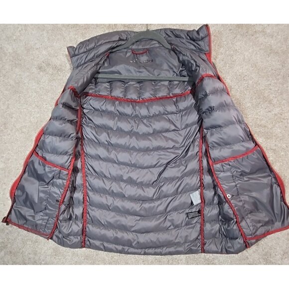 Michael Kors Down Puffer Vest Lightweight Full Zip Pockets Festive Burgundy Sz M - Picture 8 of 15